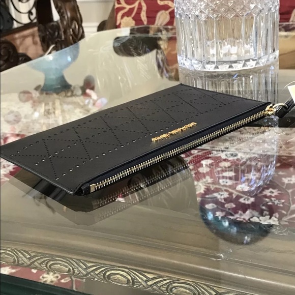 NWT Michael Kors perforated leather clutch - Picture 3 of 5